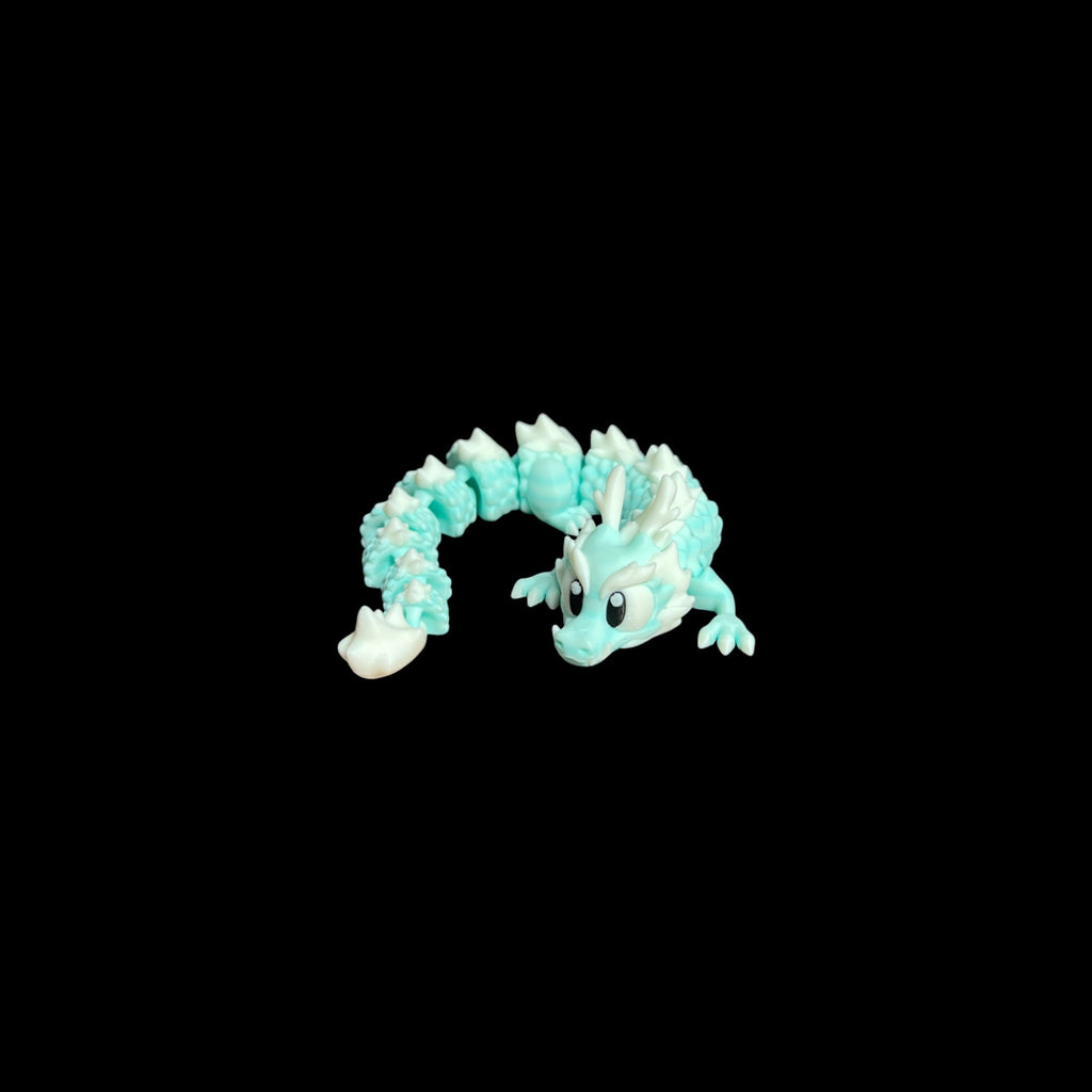 Arctic Whisper Long Tail Dragon – 3D Printed by Little Fire Designz