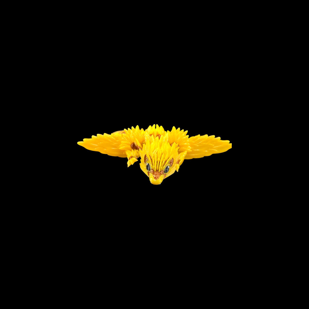 Baby Winged Sunflower Dragon – 3D Printed by Little Fire Designz