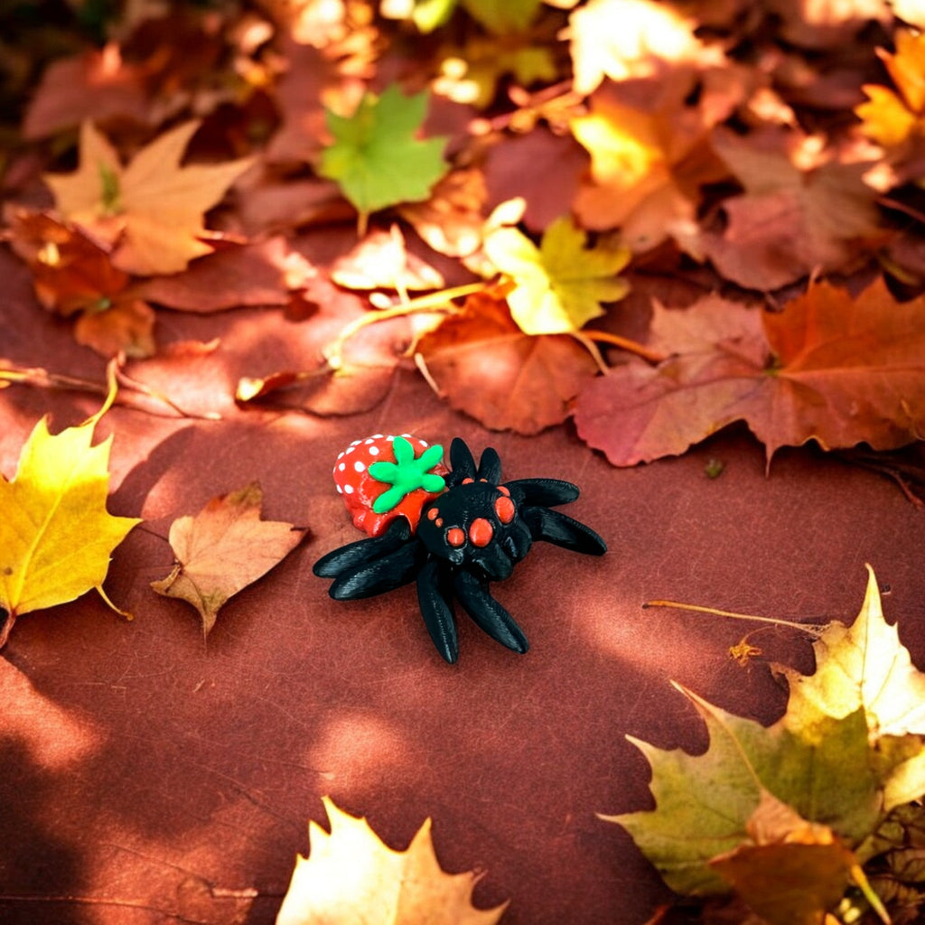 Black Strawberry Spiders Bitty Beasts – 3D Printed by Little Fire Designz