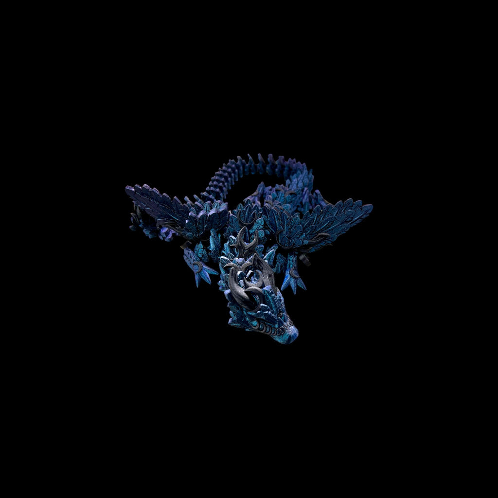 Black with Green Accents Lunarwing Dragon – 3D Printed by Little Fire Designz