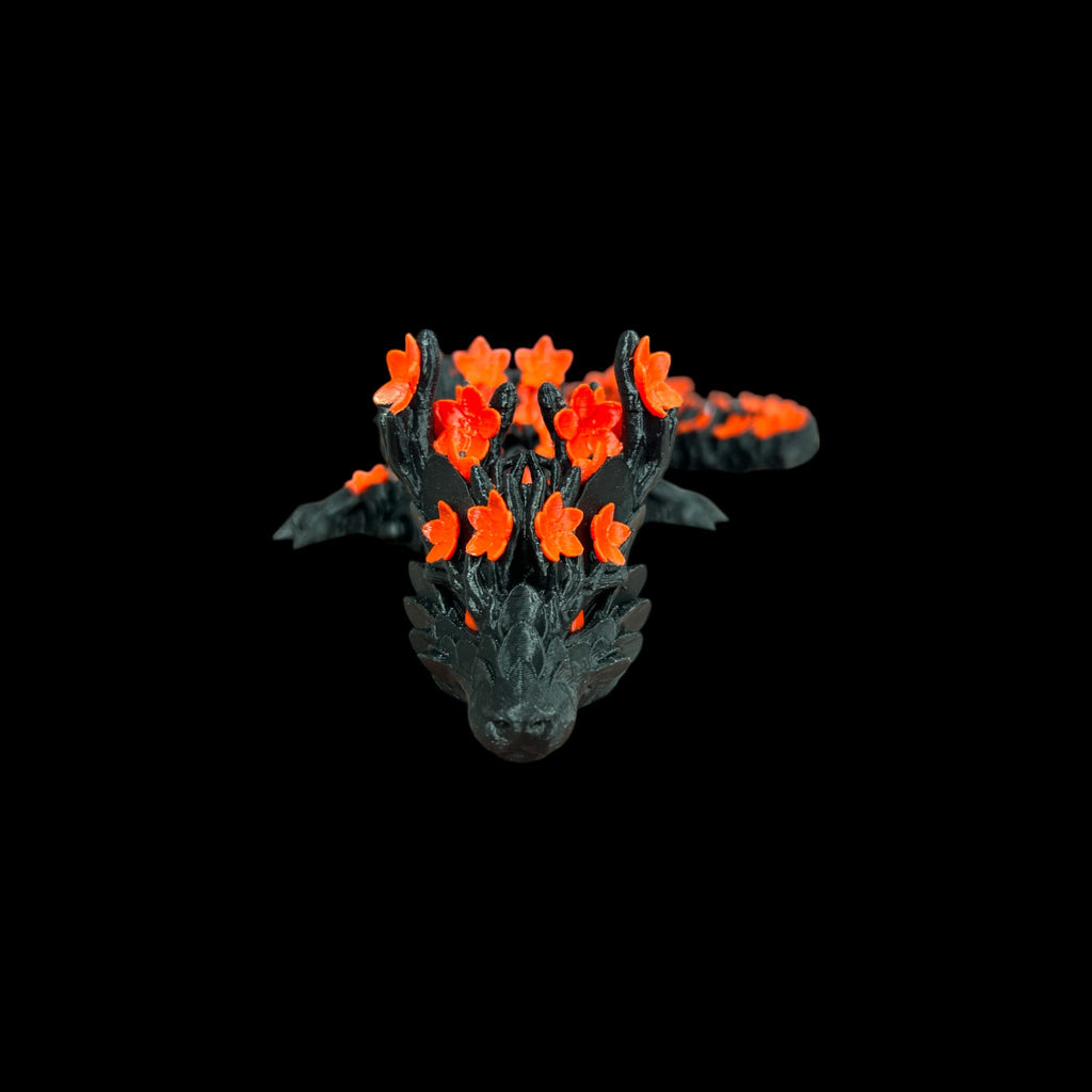 Black with Purple Accents Cherry Blossom Dragon – 3D Printed by Little Fire Designz