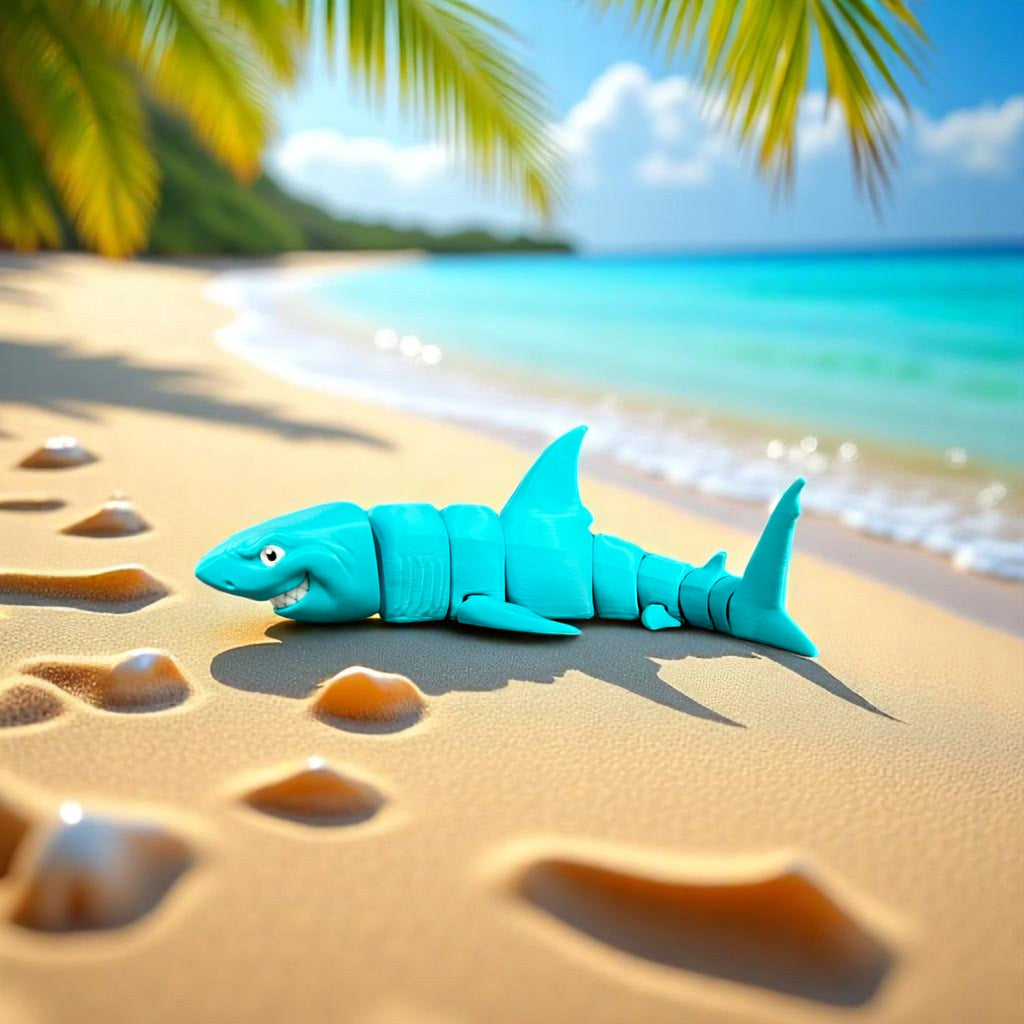 Blue Great White Shark – 3D Printed by Little Fire Designz