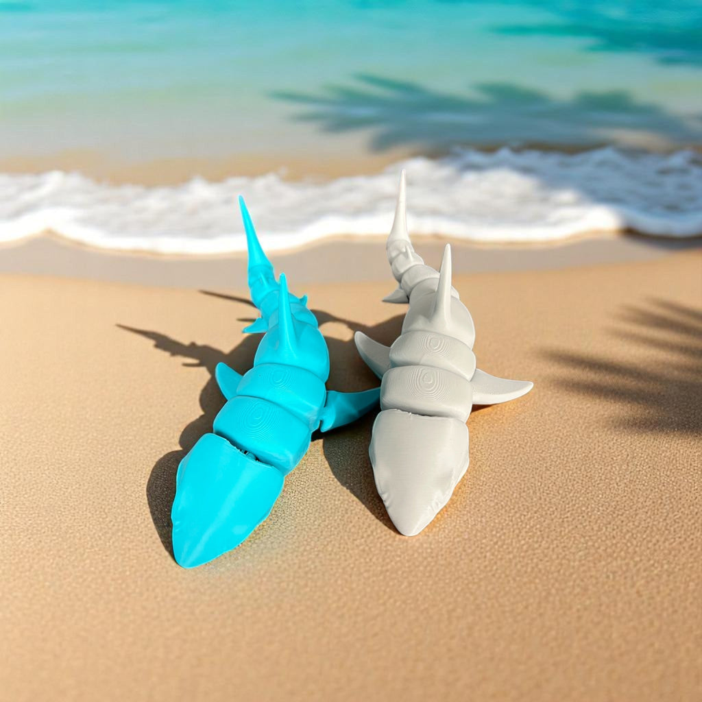 Blue Great White Shark – 3D Printed by Little Fire Designz