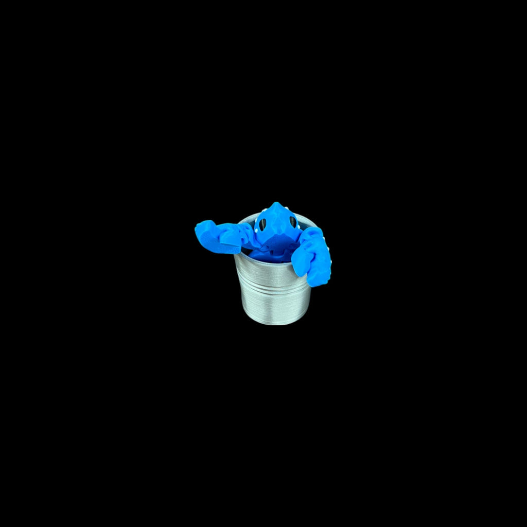 Blue Lobster with Pail – 3D Printed by Little Fire Designz