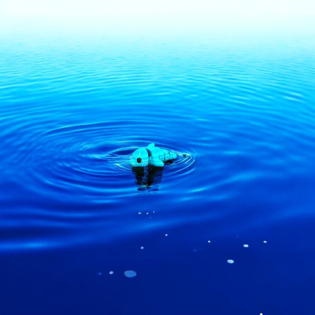 Blue Stripe Dolphin Bitty Beasts – 3D Printed by Little Fire Designz