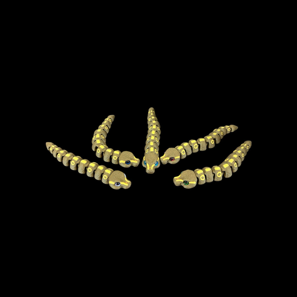 Brown & Gold Ball Python Bitty Beasts – 3D Printed by Little Fire Designz