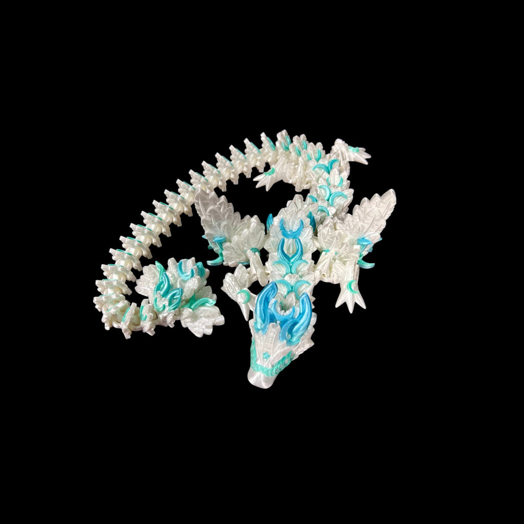 Burnt Titanium with Black Accents Lunarwing Dragon – 3D Printed by Little Fire Designz