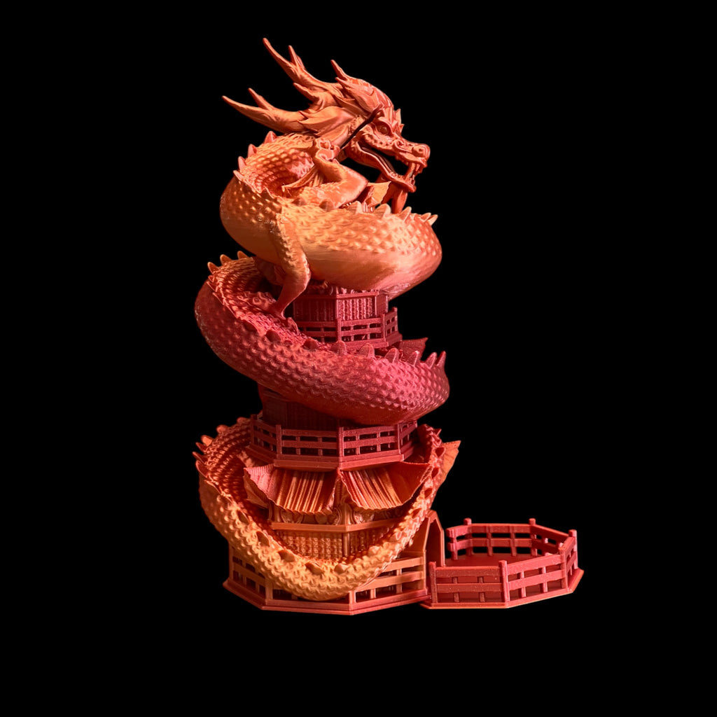 Chinese Dragon Dice Tower – 3D Printed by Little Fire Designz