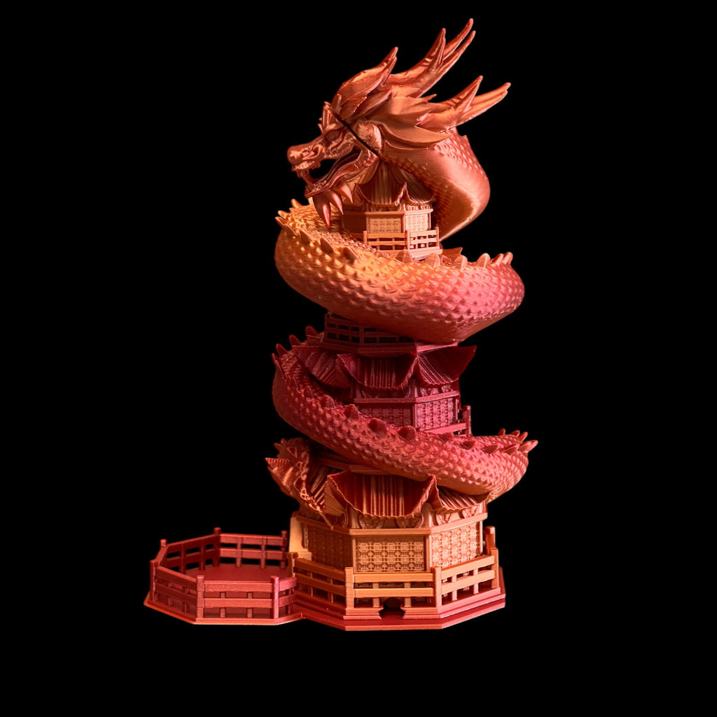 Chinese Dragon Dice Tower – 3D Printed by Little Fire Designz