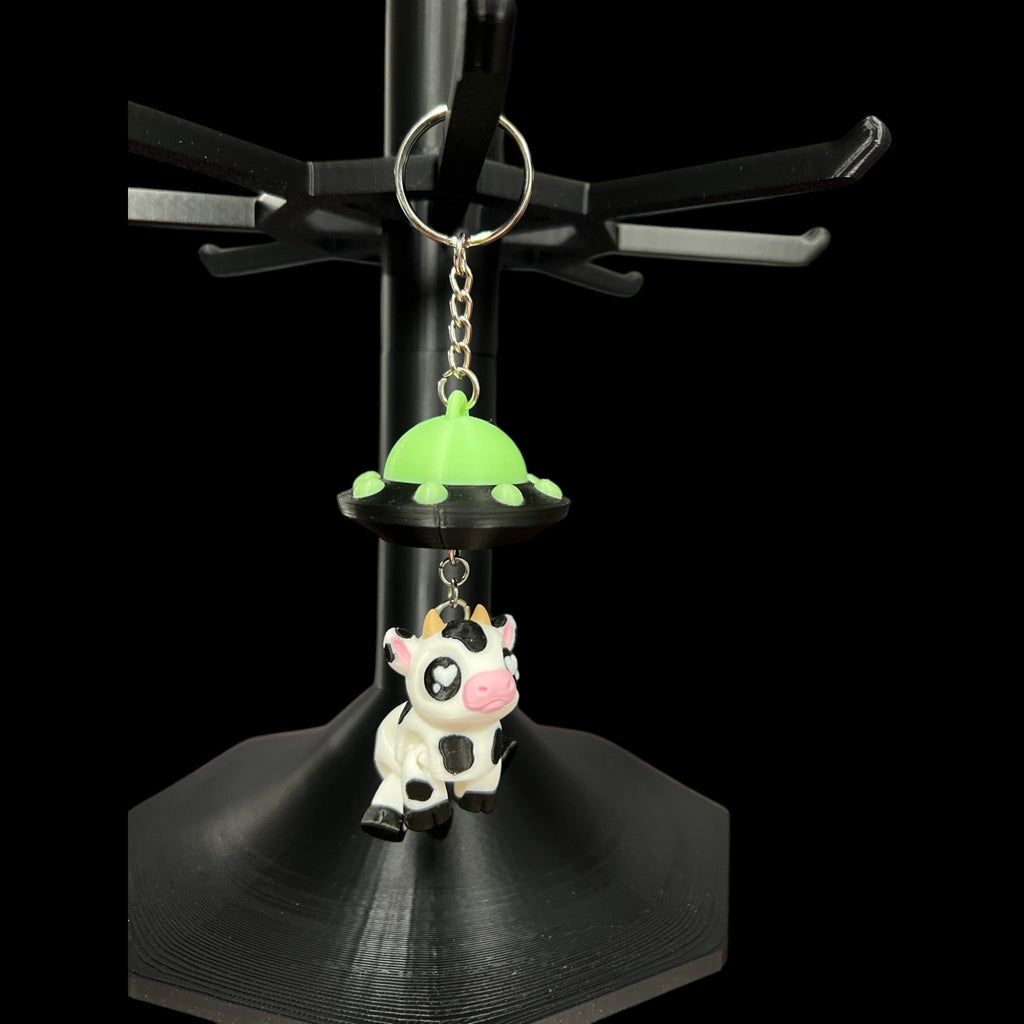 Cow & UFO Keychain – 3D Printed by Little Fire Designz