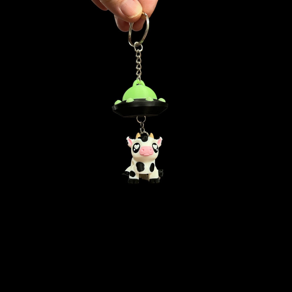 Cow & UFO Keychain – 3D Printed by Little Fire Designz