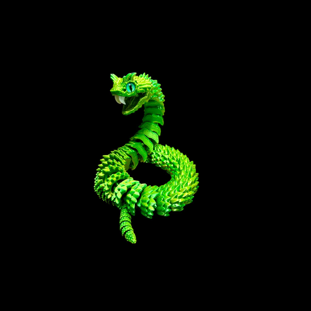 Green Yellow Eyelash Viper – 3D Printed by Little Fire Designz