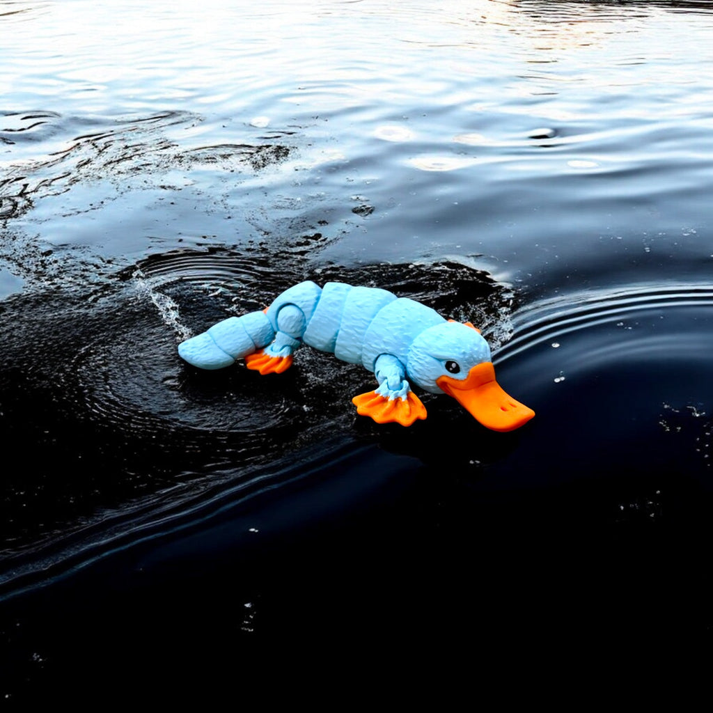 Ice Blue Articulated Platypus – 3D Printed by Little Fire Designz