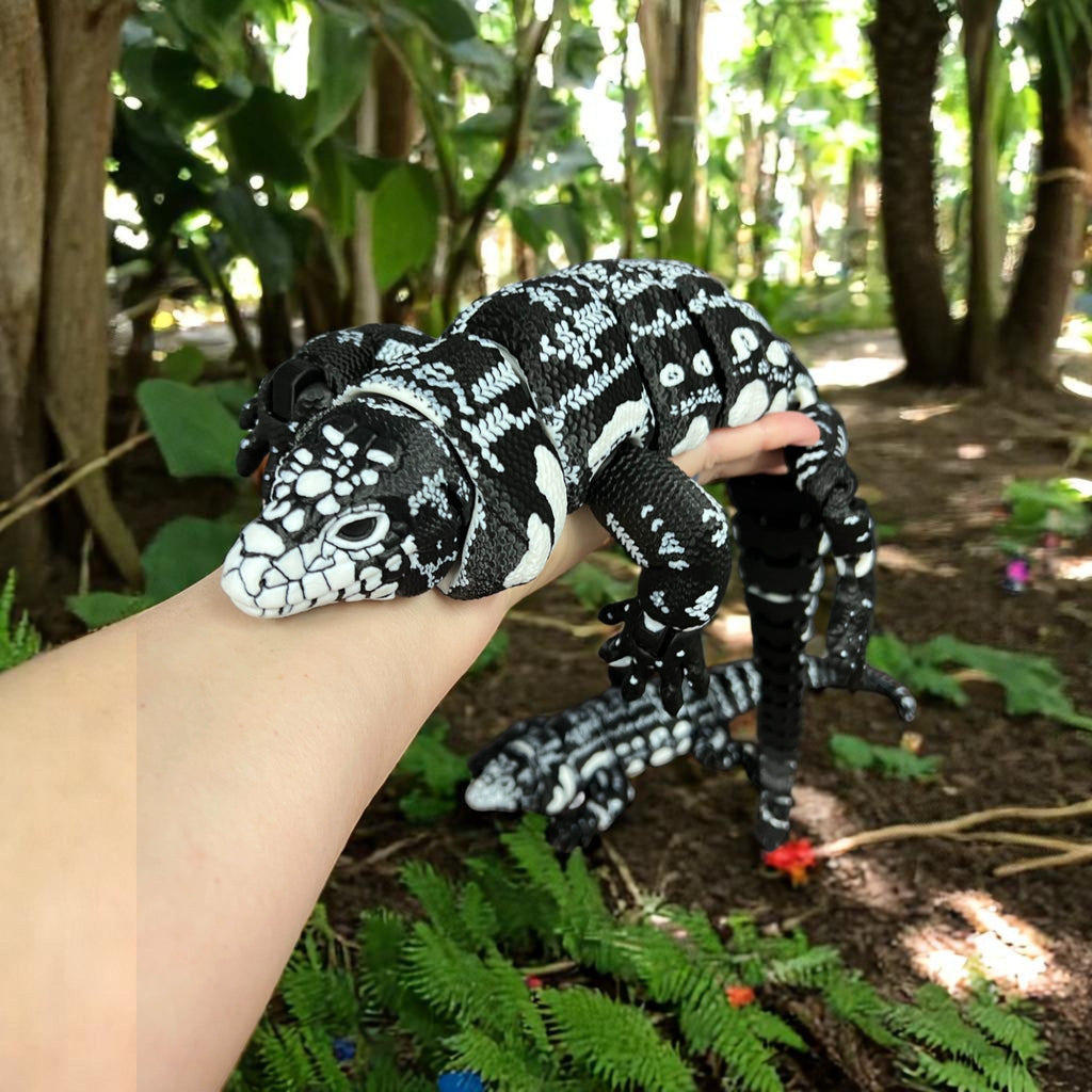 Large Argentina Black and White Tegu – 3D Printed by Little Fire Designz