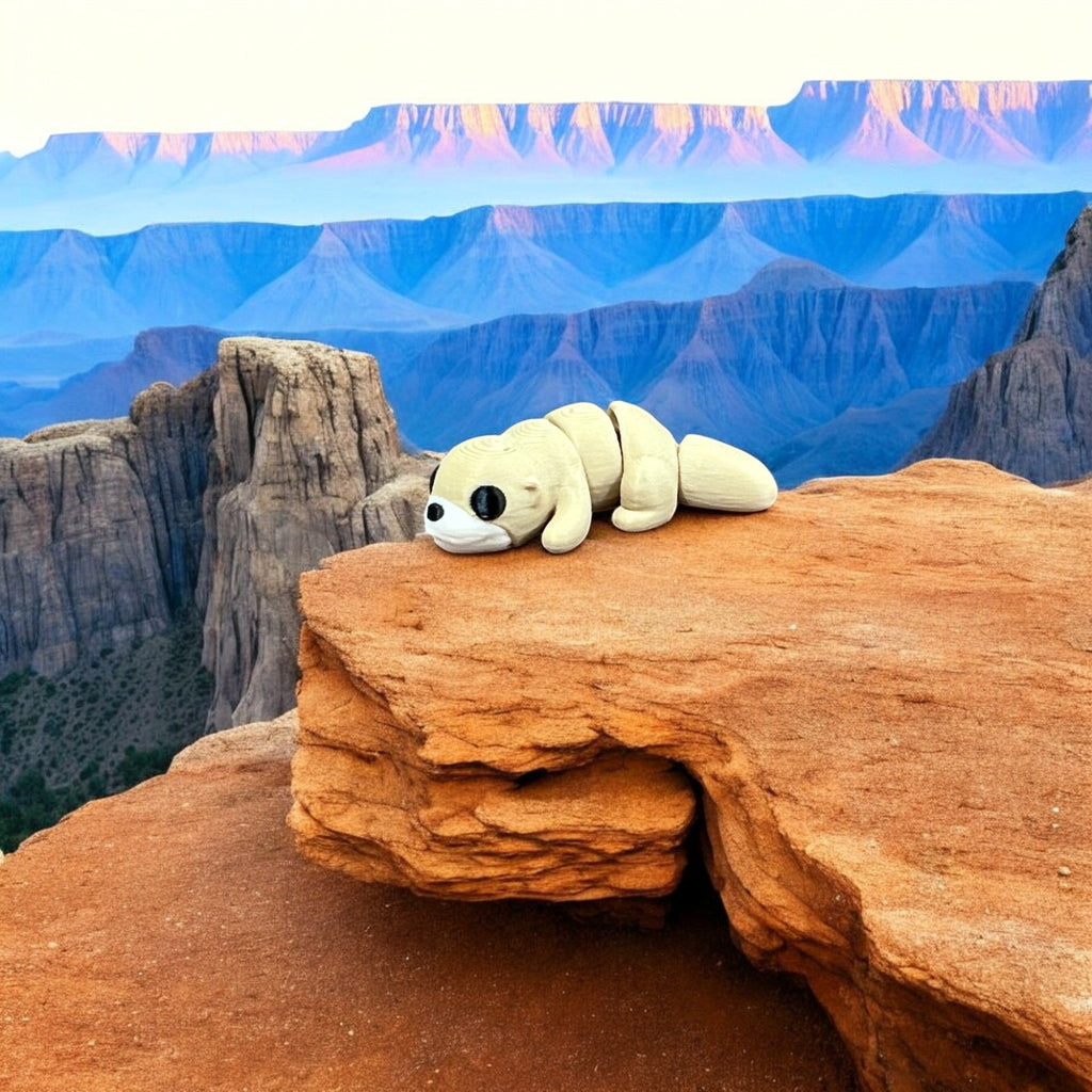 Latte with Beige Face Otter Bitty Beasts – 3D Printed by Little Fire Designz