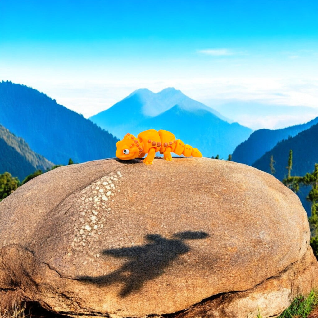 Orange Bearded Dragon Bitty Beasts – 3D Printed by Little Fire Designz