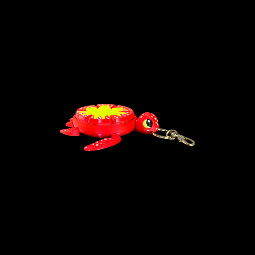 🟠 Orange Fruit Turtle Keychains – 3D Printed by Little Fire Designz