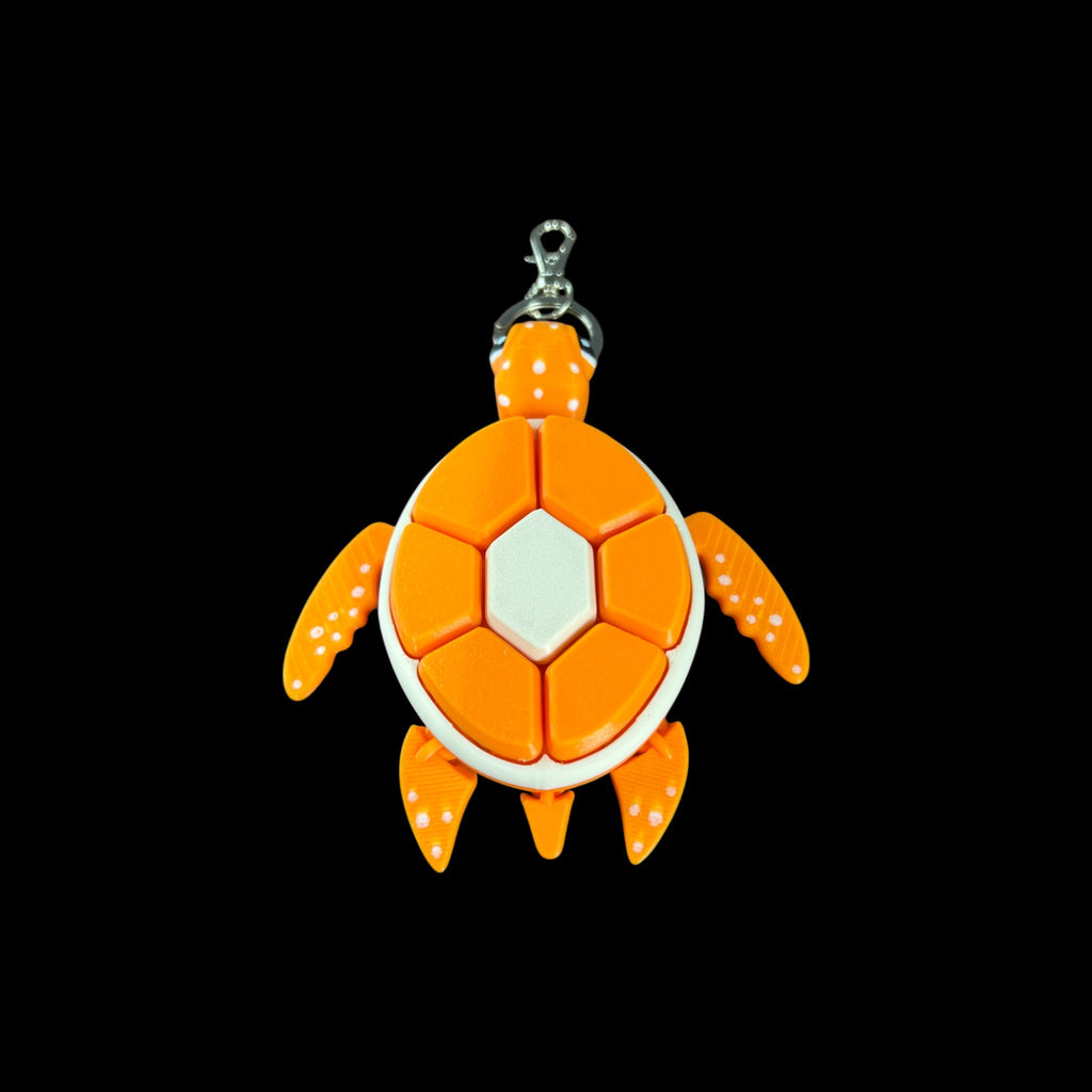 🟠 Orange Fruit Turtle Keychains – 3D Printed by Little Fire Designz
