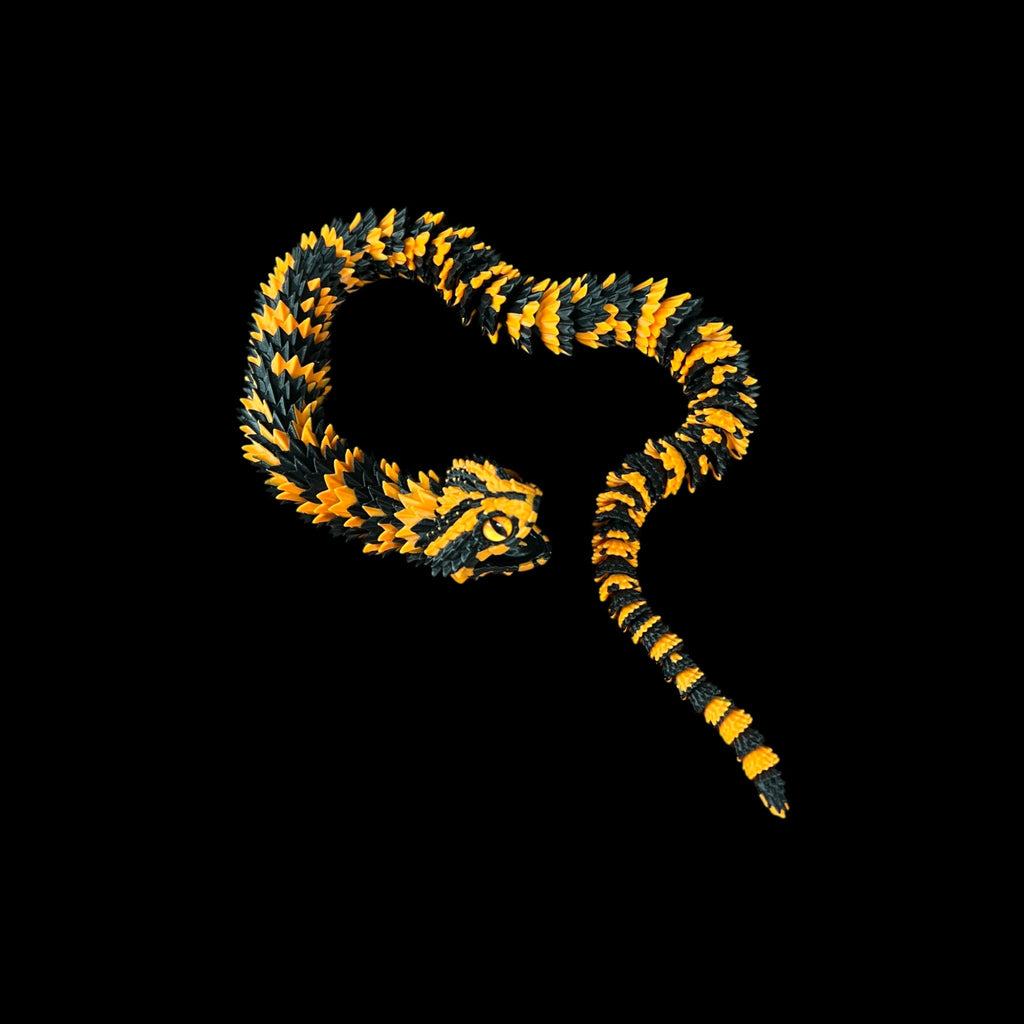 Orange Tiger Phase Bush Viper – 3D Printed by Little Fire Designz