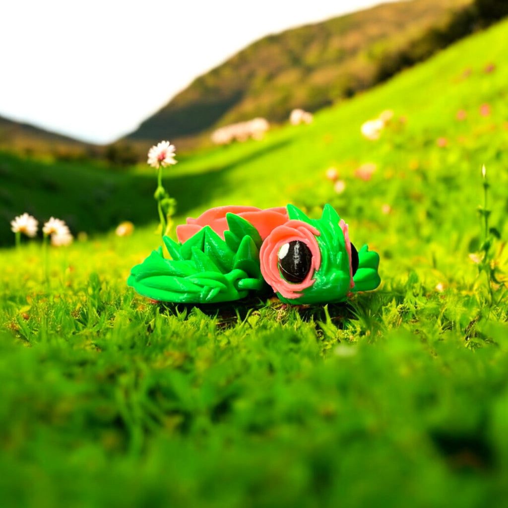 Pink Articulated Rose Turtles – 3D Printed by Little Fire Designz