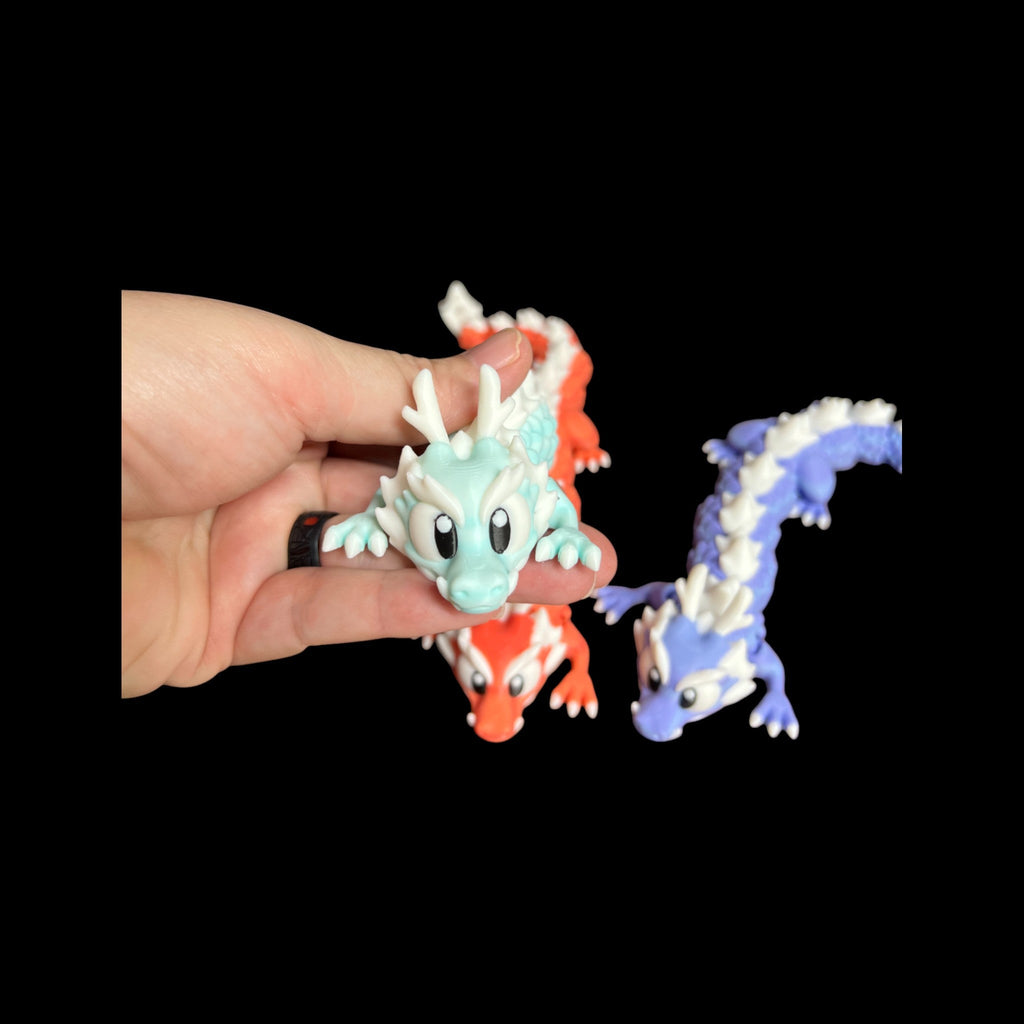 Pink Citrus Long Tail Dragon – 3D Printed by Little Fire Designz