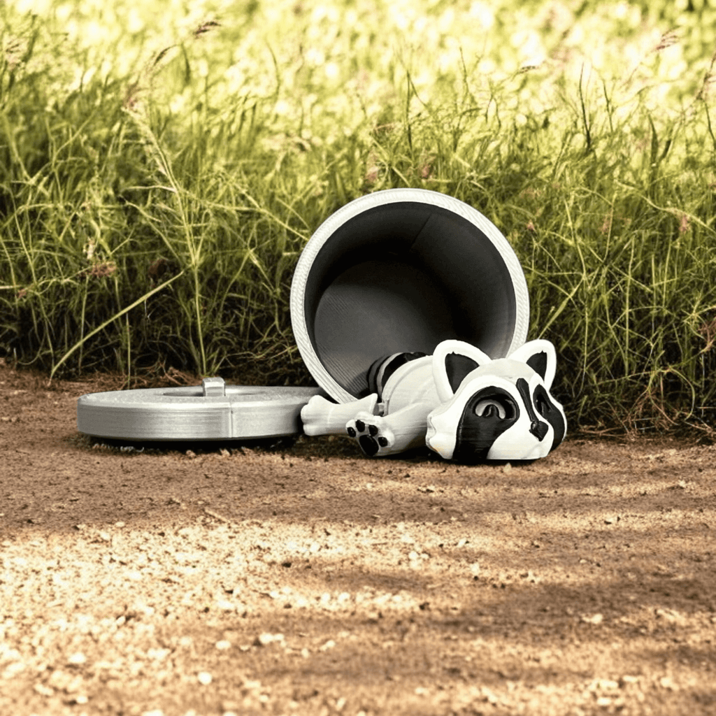 Raccoon & Trash Can Set – 3D Printed by Little Fire Designz