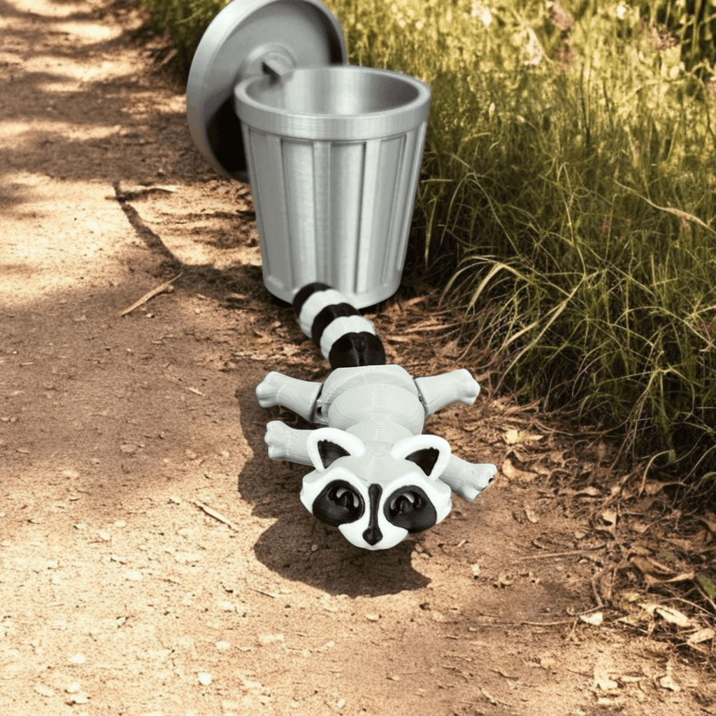 Raccoon & Trash Can Set – 3D Printed by Little Fire Designz