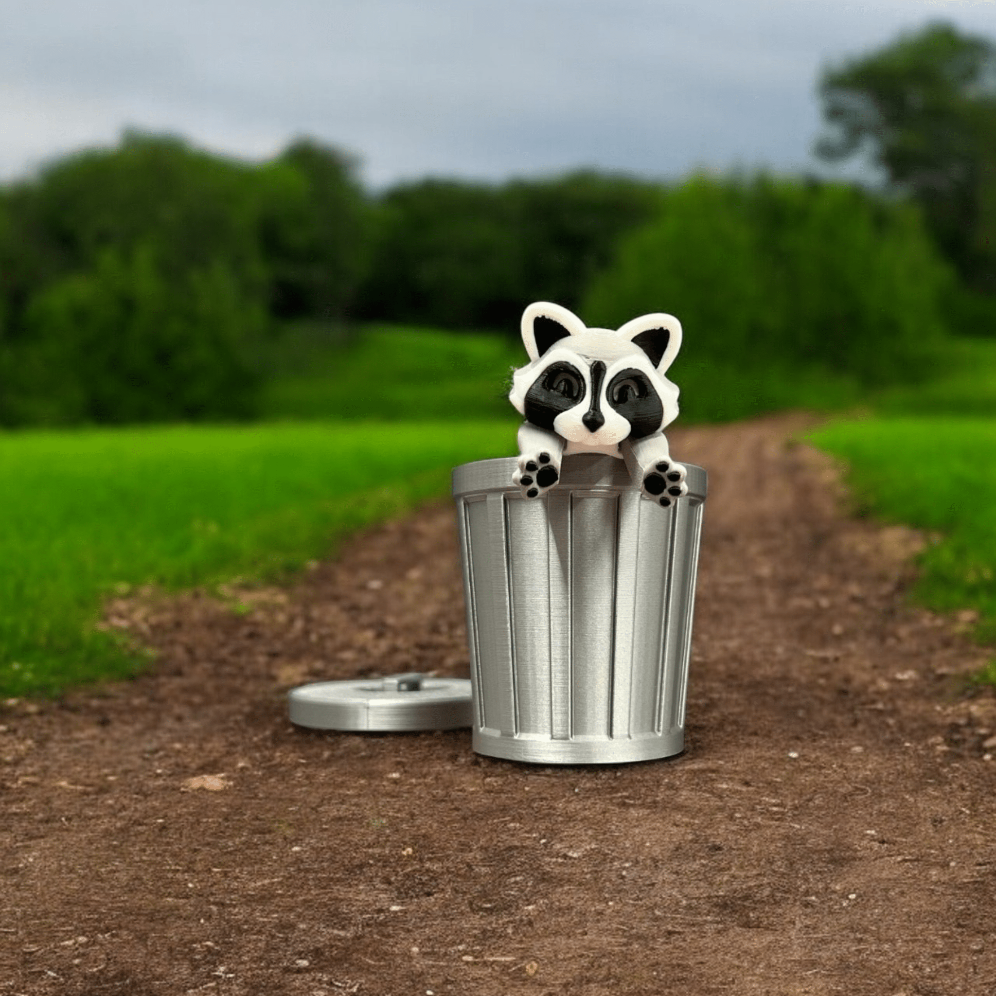 Trash Raccoon Raccoon & Trash Can Set – Articulated 3D Printed Model – Little Fire ...
