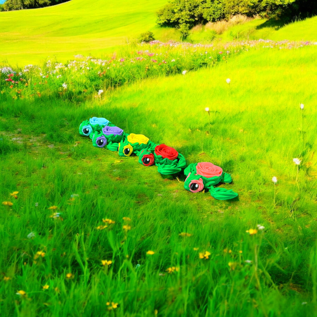 Red Articulated Rose Turtles – 3D Printed by Little Fire Designz