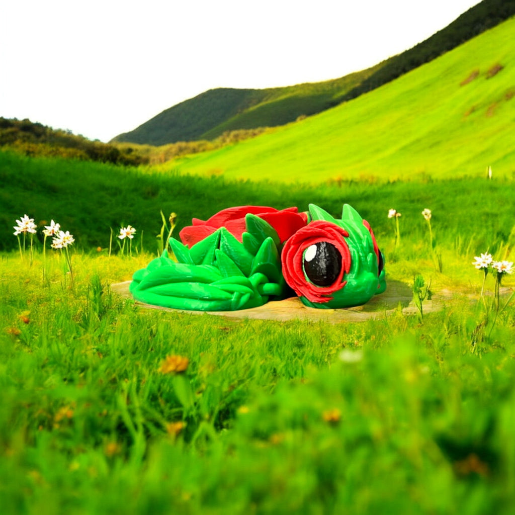 Red Articulated Rose Turtles – 3D Printed by Little Fire Designz