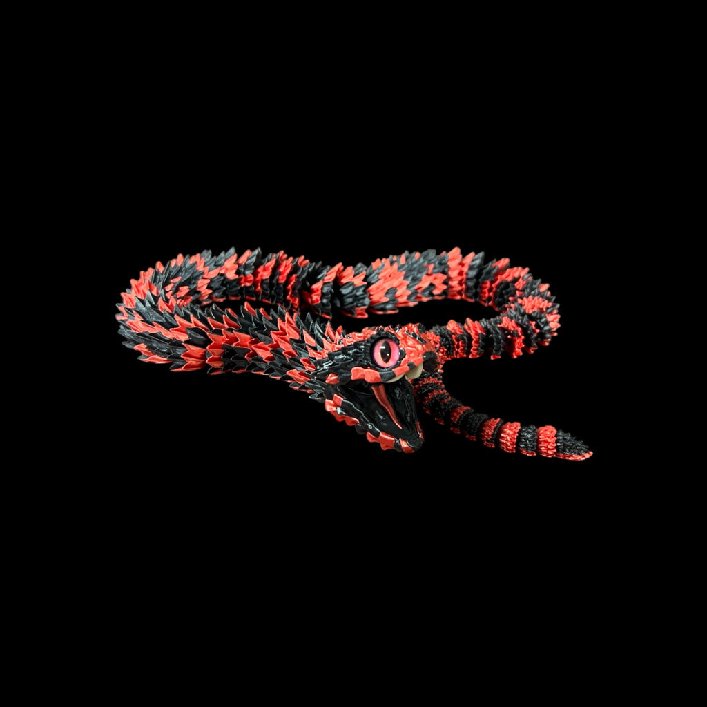 Sparkle Green Tiger Phase Bush Viper – 3D Printed by Little Fire Designz