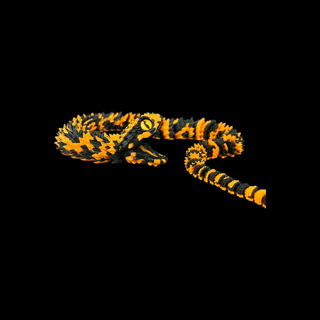 Sparkle Green Tiger Phase Bush Viper – 3D Printed by Little Fire Designz