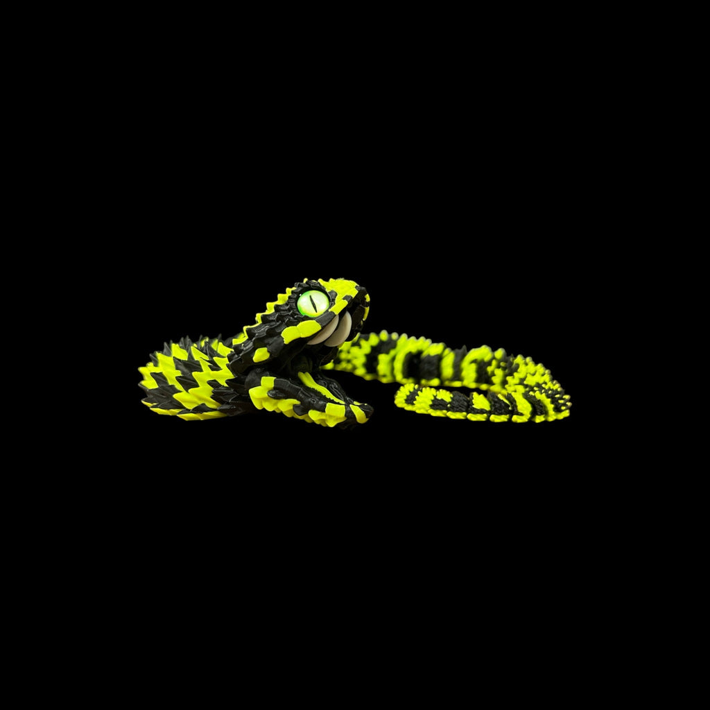 Sparkle Green Tiger Phase Bush Viper – 3D Printed by Little Fire Designz