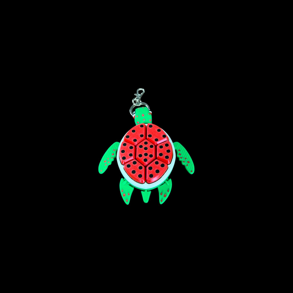 🍉 Watermelon Fruit Turtle Keychains – 3D Printed by Little Fire Designz