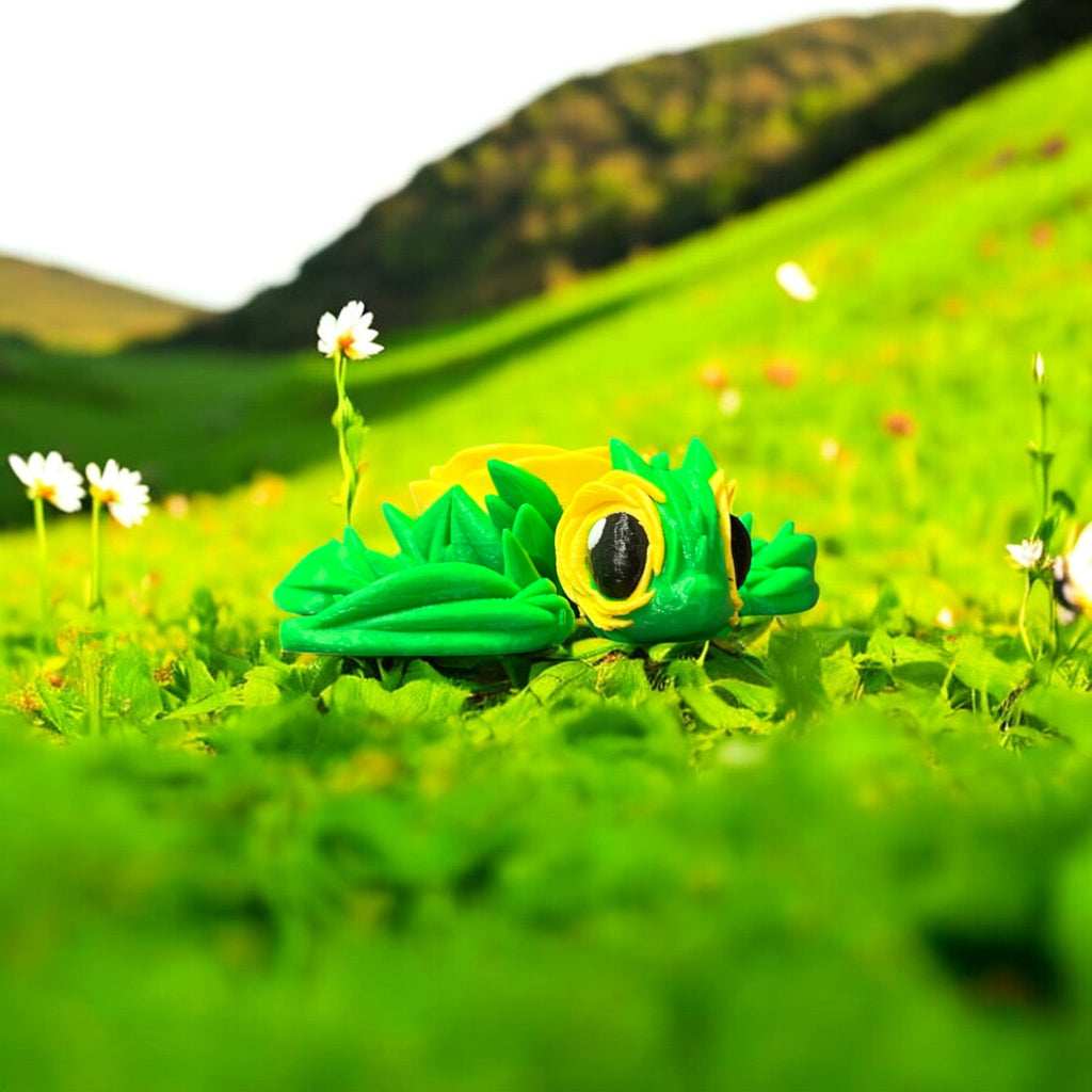 Yellow Articulated Rose Turtles – 3D Printed by Little Fire Designz